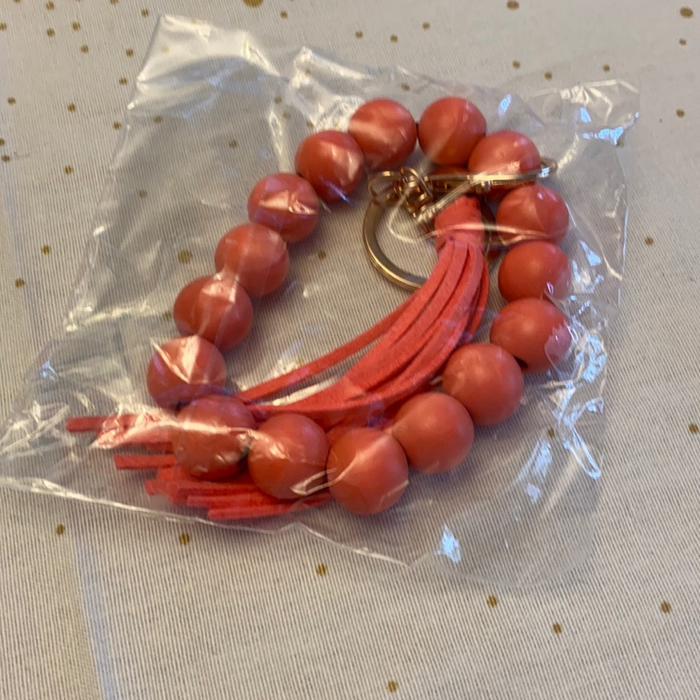 Coral Key Ring Bracelet